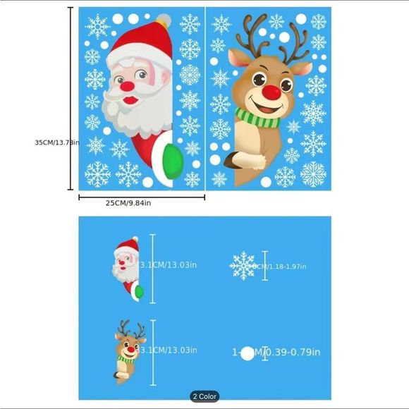 ❄️NWT❄️NEW 2 CHRISTMAS WINDOW + SNOWFLAKE DECALS ❄️ - Picture 3 of 8